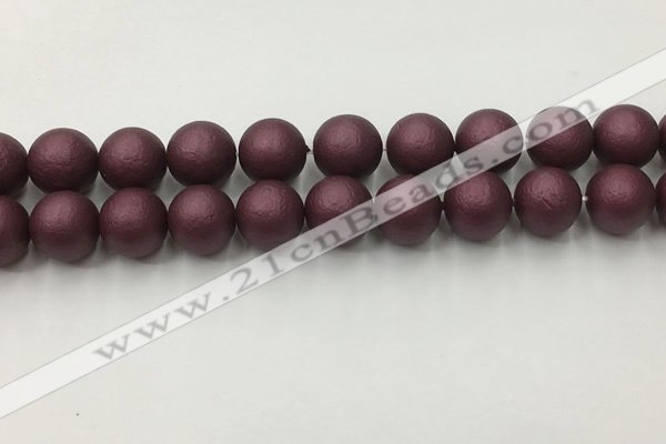 CSB2456 15.5 inches 16mm round matte wrinkled shell pearl beads