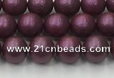 CSB2460 15.5 inches 4mm round matte wrinkled shell pearl beads