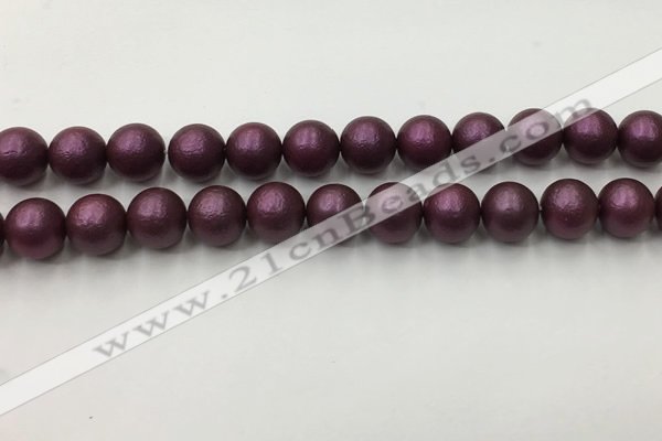 CSB2462 15.5 inches 8mm round matte wrinkled shell pearl beads