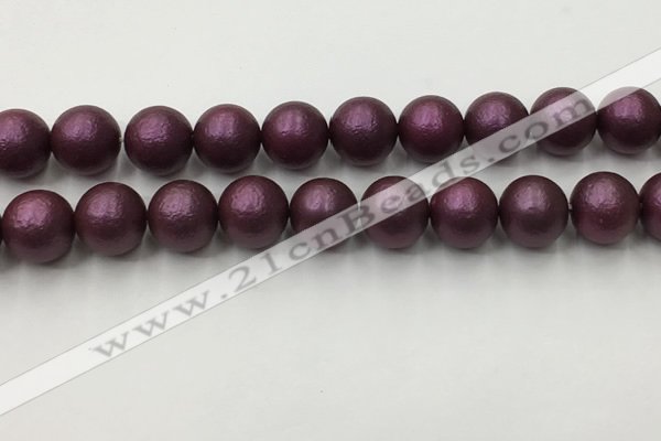 CSB2466 15.5 inches 16mm round matte wrinkled shell pearl beads