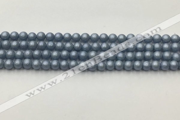 CSB2470 15.5 inches 4mm round matte wrinkled shell pearl beads