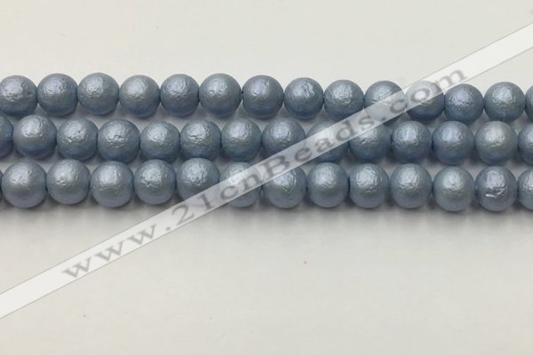 CSB2473 15.5 inches 10mm round matte wrinkled shell pearl beads