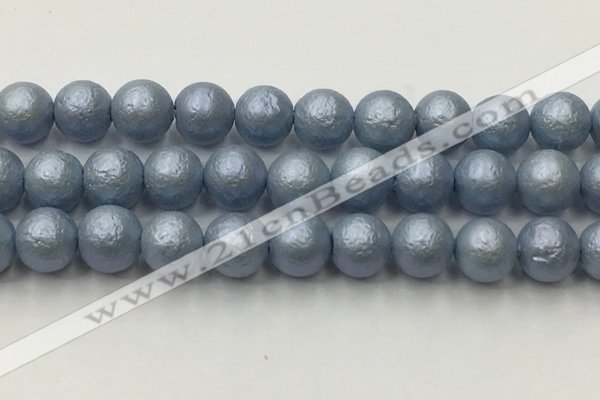 CSB2476 15.5 inches 16mm round matte wrinkled shell pearl beads