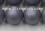 CSB2486 15.5 inches 16mm round matte wrinkled shell pearl beads