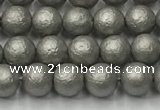 CSB2490 15.5 inches 4mm round matte wrinkled shell pearl beads