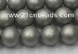 CSB2491 15.5 inches 6mm round matte wrinkled shell pearl beads