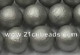 CSB2493 15.5 inches 10mm round matte wrinkled shell pearl beads