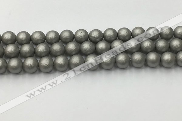 CSB2493 15.5 inches 10mm round matte wrinkled shell pearl beads