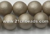 CSB2503 15.5 inches 10mm round matte wrinkled shell pearl beads