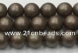 CSB2510 15.5 inches 4mm round matte wrinkled shell pearl beads