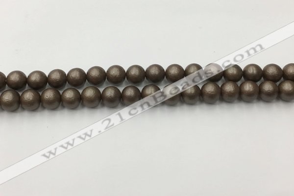 CSB2511 15.5 inches 6mm round matte wrinkled shell pearl beads