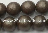 CSB2513 15.5 inches 10mm round matte wrinkled shell pearl beads