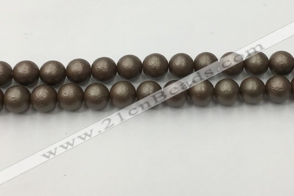 CSB2514 15.5 inches 12mm round matte wrinkled shell pearl beads
