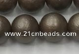 CSB2515 15.5 inches 14mm round matte wrinkled shell pearl beads