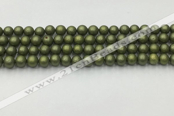 CSB2521 15.5 inches 6mm round matte wrinkled shell pearl beads