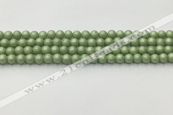 CSB2530 15.5 inches 4mm round matte wrinkled shell pearl beads