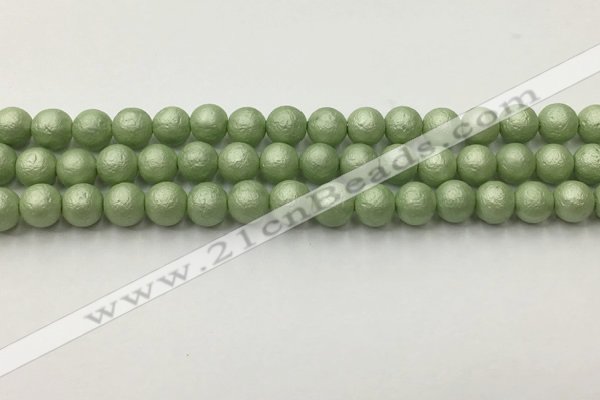 CSB2532 15.5 inches 8mm round matte wrinkled shell pearl beads