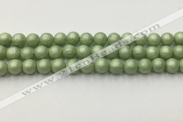 CSB2533 15.5 inches 10mm round matte wrinkled shell pearl beads