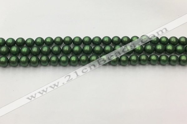 CSB2540 15.5 inches 4mm round matte wrinkled shell pearl beads