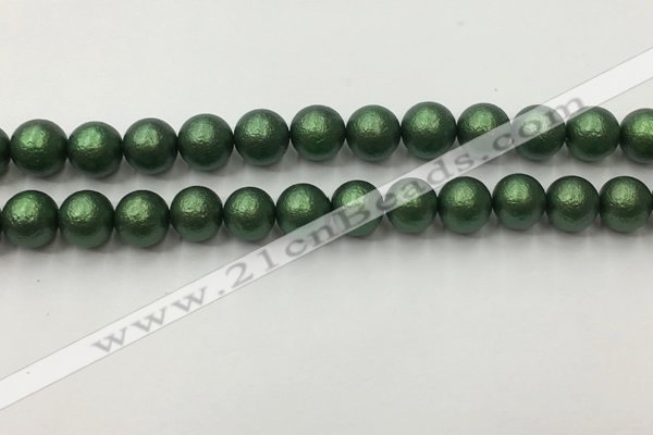 CSB2543 15.5 inches 10mm round matte wrinkled shell pearl beads