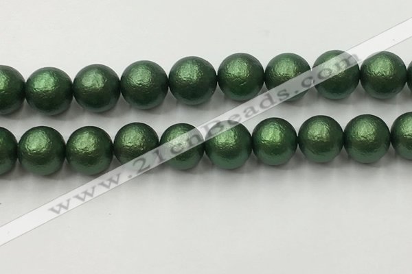 CSB2546 15.5 inches 16mm round matte wrinkled shell pearl beads