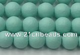 CSB2550 15.5 inches 4mm round matte wrinkled shell pearl beads