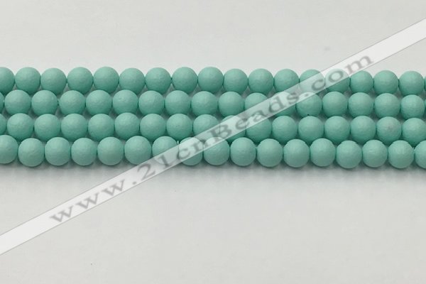 CSB2551 15.5 inches 6mm round matte wrinkled shell pearl beads