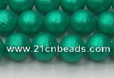 CSB2560 15.5 inches 4mm round matte wrinkled shell pearl beads