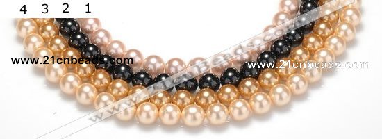 CSB28 16 inches 10mm round shell pearl beads Wholesale