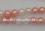 CSB302 15.5 inches 8mm round mixed color shell pearl beads