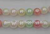 CSB305 15.5 inches 8mm round mixed color shell pearl beads