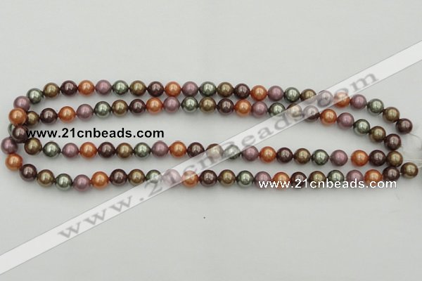 CSB312 15.5 inches 8mm round mixed color shell pearl beads