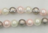 CSB313 15.5 inches 8mm round mixed color shell pearl beads