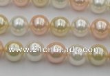 CSB320 15.5 inches 10mm round mixed color shell pearl beads