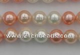 CSB321 15.5 inches 10mm round mixed color shell pearl beads