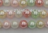 CSB322 15.5 inches 10mm round mixed color shell pearl beads