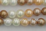 CSB332 15.5 inches 10mm round mixed color shell pearl beads