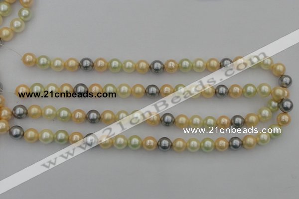 CSB333 15.5 inches 10mm round mixed color shell pearl beads