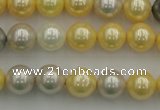 CSB334 15.5 inches 10mm round mixed color shell pearl beads