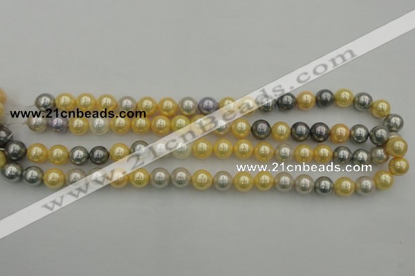 CSB334 15.5 inches 10mm round mixed color shell pearl beads