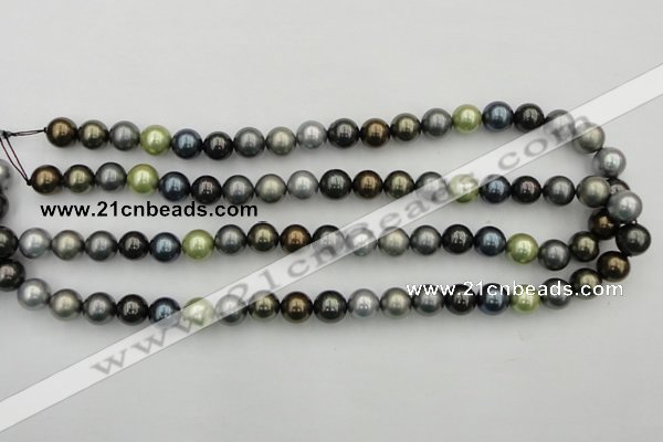 CSB340 15.5 inches 10mm round mixed color shell pearl beads