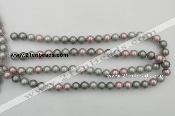 CSB341 15.5 inches 10mm round mixed color shell pearl beads