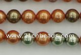 CSB343 15.5 inches 10mm round mixed color shell pearl beads