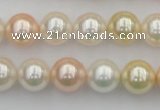 CSB350 15.5 inches 12mm round mixed color shell pearl beads