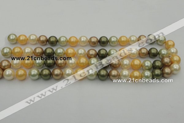 CSB360 15.5 inches 12mm round mixed color shell pearl beads