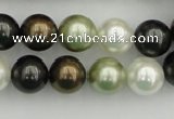 CSB362 15.5 inches 12mm round mixed color shell pearl beads