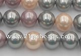 CSB365 15.5 inches 12mm round mixed color shell pearl beads