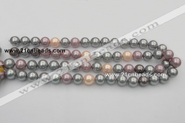 CSB365 15.5 inches 12mm round mixed color shell pearl beads