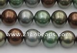 CSB367 15.5 inches 12mm round mixed color shell pearl beads