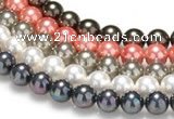 CSB37 16 inches 8mm round shell pearl beads Wholesale